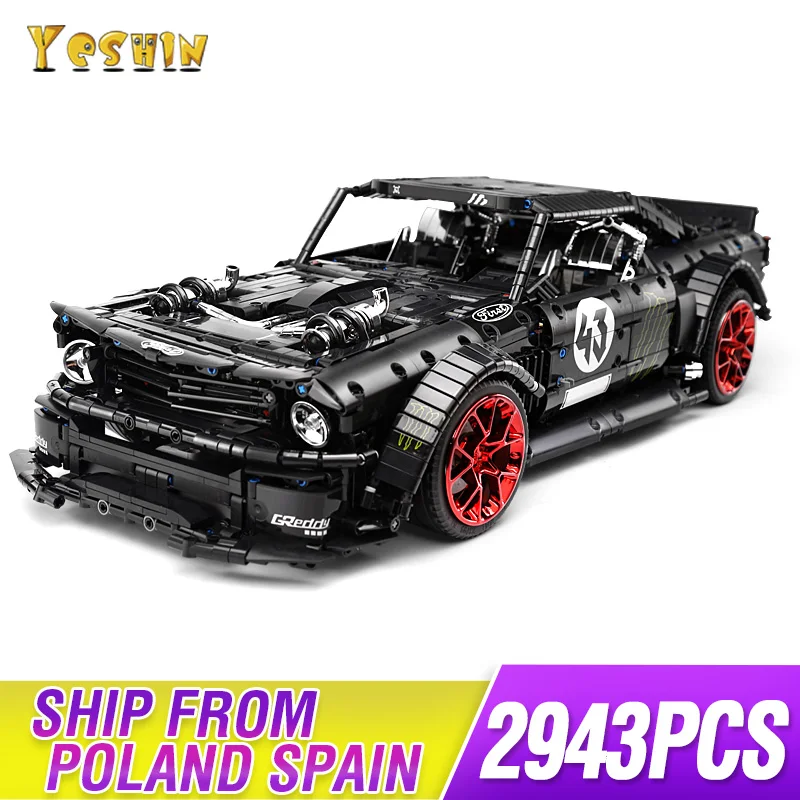 Новинка 1965 Ford Mustang Hoonicorn Racing приспособление для автомобиля Technic MOC-22970 FIT 20102 строительные блоки кирпичи детские игрушки подарок