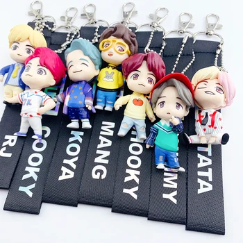 

Cartoon Bt21 Action Figure Key Ring Personalized Car Key Ring Small Gift Lovely Creative Birthday Gift Jewelry Bt21 Key Ring
