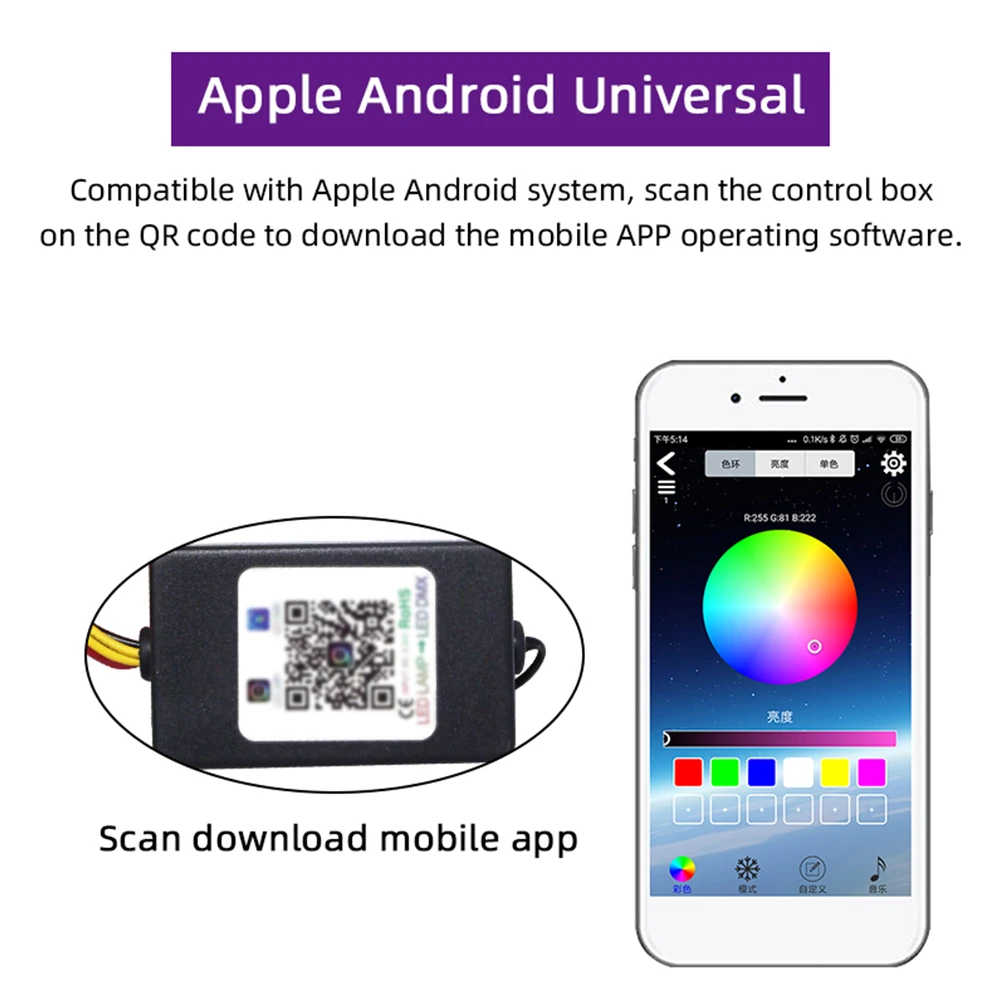 Angel Eye RGB Bluetooth APP control 2,5/3 дюйма автомобильные аксессуары модный дизайн автомобиля светодиодный Ангел апертура красочный торнадо