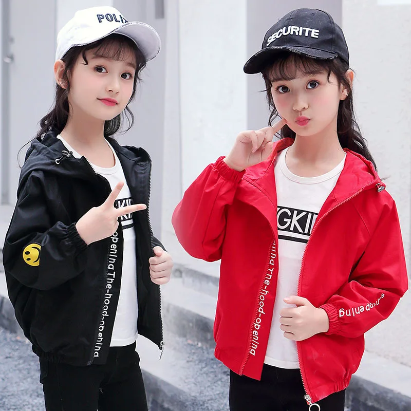 

Childrenswear GIRL'S Coat 2019 Autumn Clothing Lettered Jacket Kids' Overcoat