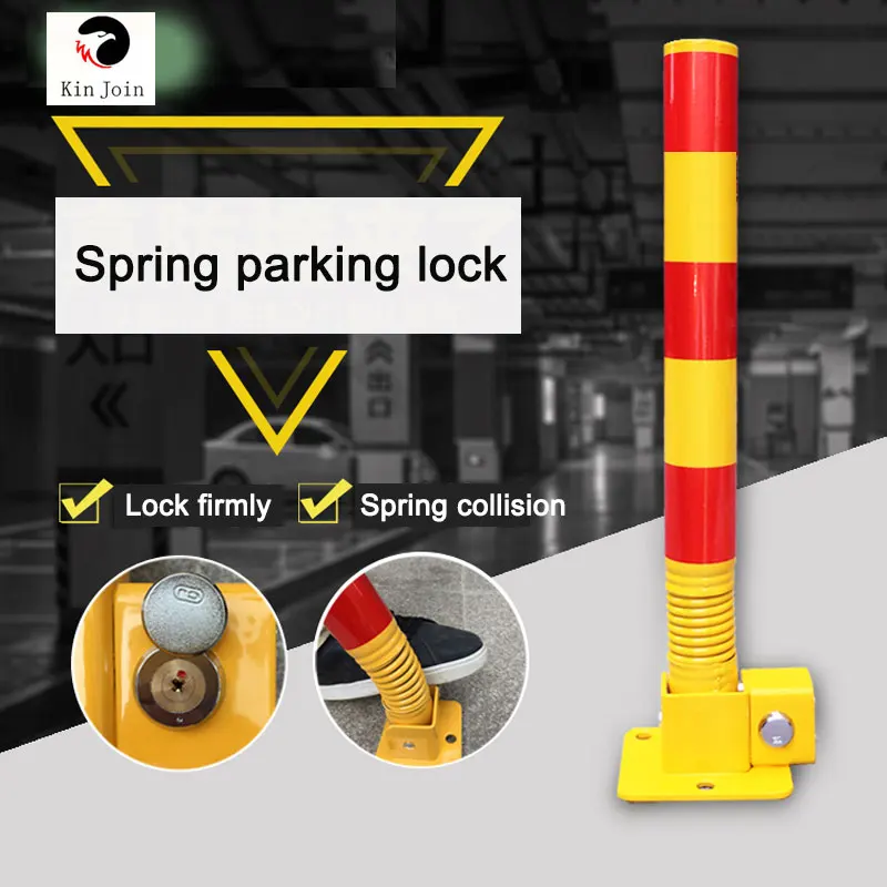 KinJoin Parking Lock Pillar With Spring And Lock/ Car Barrier Lock Private Territory Maintenance Protect Parking