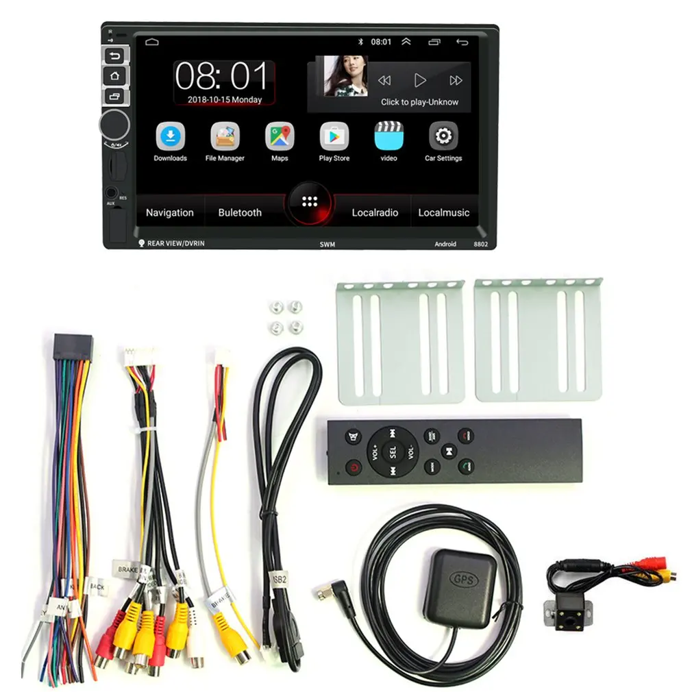 

7 inch Car Radio Multimedia Player for Android 8.1 Autoradio Mit Navigation Navi Bluetooth Wifi Gps Double Din Mp3