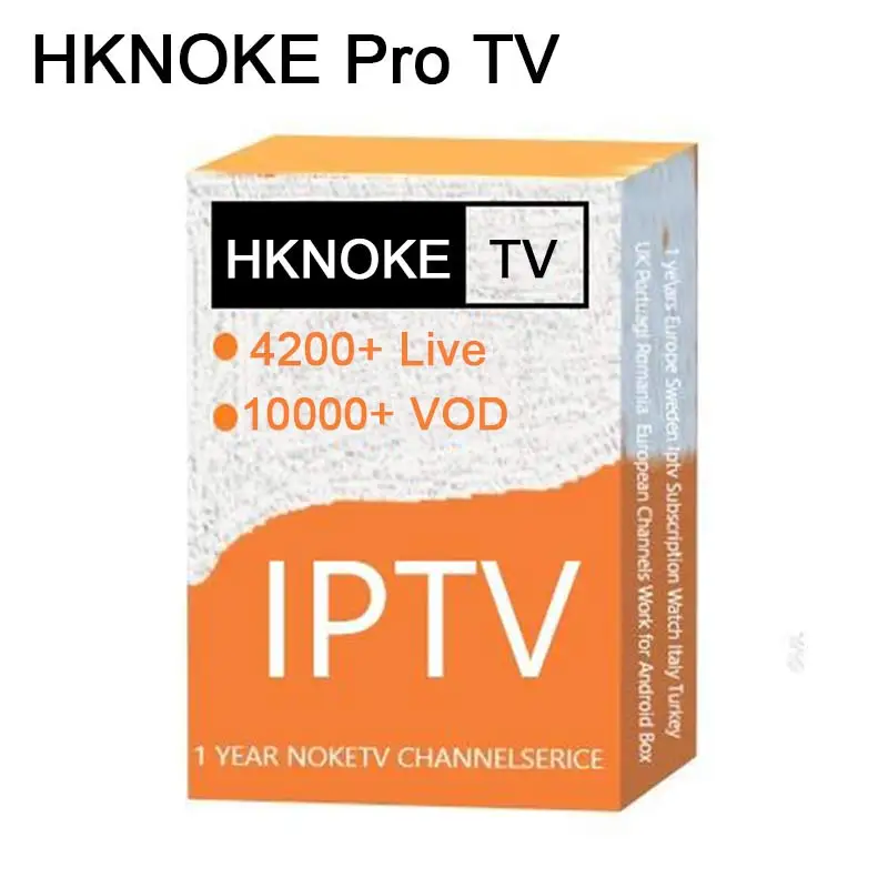 HKNOKE tv PRO IP tv Box CDKEY Франция Германия Италия для Android tv Box APP код активации 4200+ Live/10000 VOD PRO IP tv - Цвет: 1 Years hknoketv pro