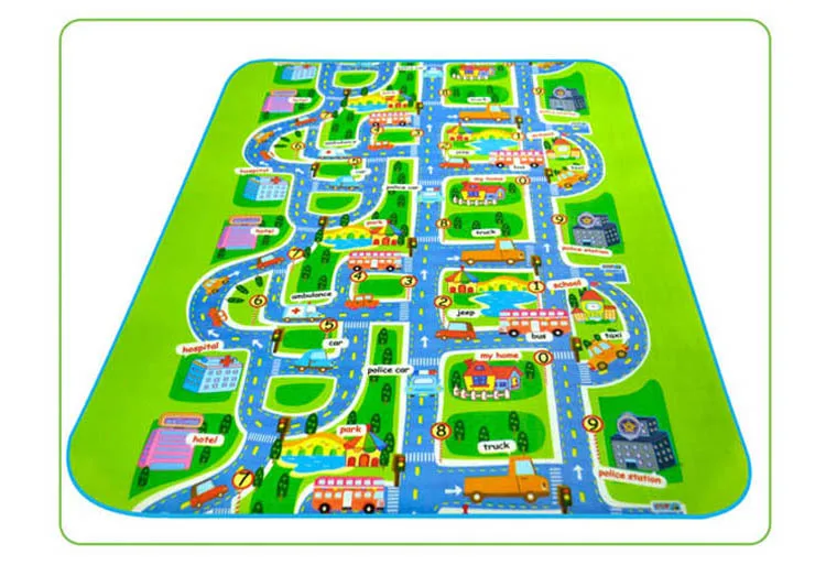 Car City Scene Traffic Highway Map Play Mat Educational Toys for Children Games Road Carpet Crawling Foam Mat Baby Playmat