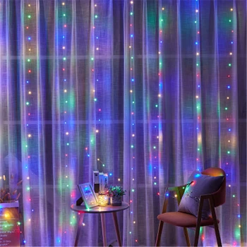 

New Usb Curtain Light Copper Wire Light Remote Control Room Christmas Halloween Led Decoration Light String Wedding Party Lamp