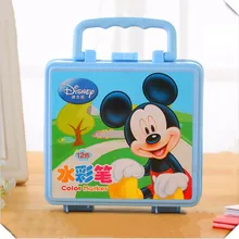 Дисней креативные фломастеры Микки Минни канцелярские 12 цветов акварельные художественные кисти Детские художественные принадлежности