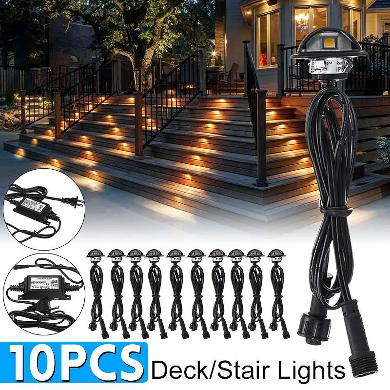 

1Set LED Deck Lights Half-moon SMD5050 Garden Pathway Step Stair Lamp Decor Underground Waterproof IP65 Outdoor Spotlight