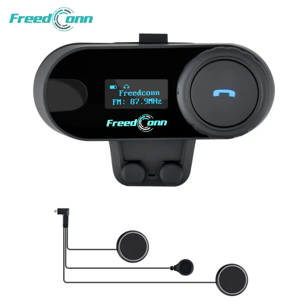  1 unidad TCOM-SC Bluetooth intercomunicador de casco de motocicleta BT Interphone pantalla LCD FM R