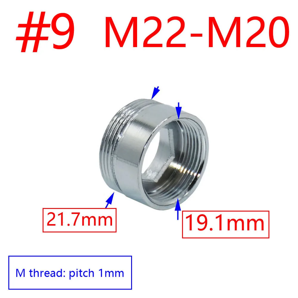 Silver 1/2" M16/17/18/19/20/22/24/28 Thread Connector Brass Male Female For Bubbler Water Purifier Faucet Copper Fittings