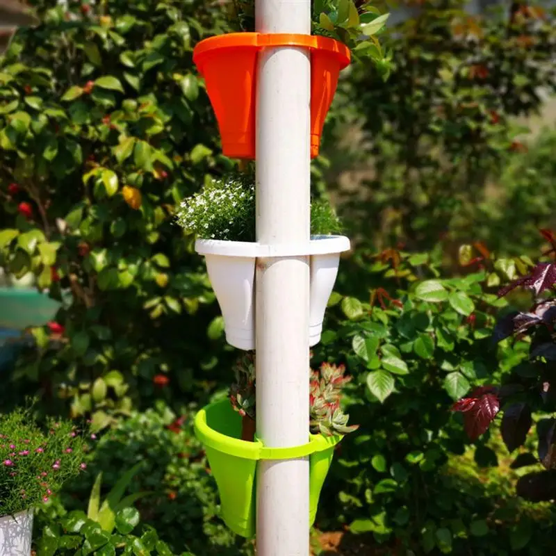 Details about   Drain Pipe Flower Pot Holder Hanger Basket Balcony Garden Planter Adjustable 