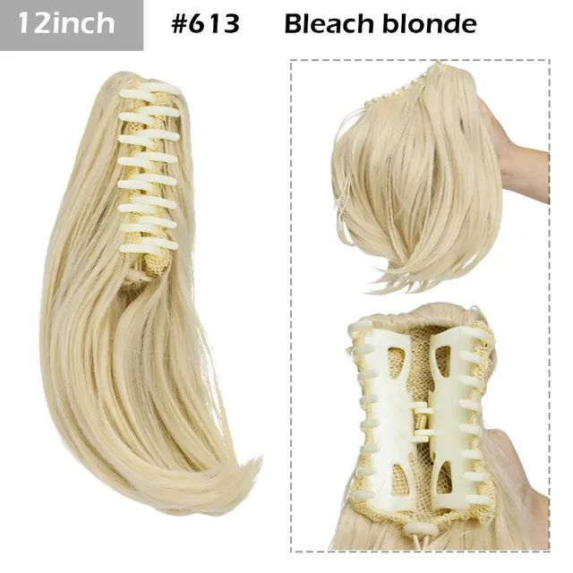 S-noilite Syntheitc Big Grab Ponytail Hair Extension Claw Clip In Ponytail Extension Hair Fake Hairpiece For Women Daily Party 12-1432