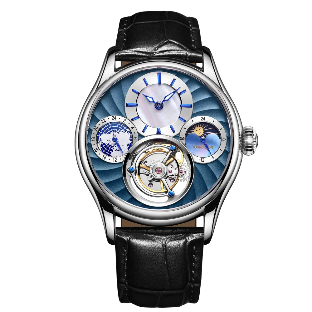 Механические часы Relojes Guanqin Real Tourbillon мужские топовые брендовые роскошные