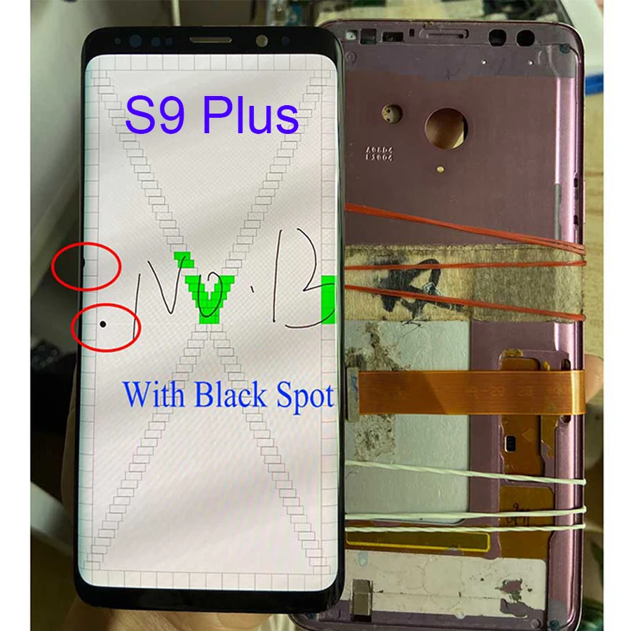 

AMOLED For Samsung S9 Plus LCD Display Touch G965 Display For Samsung S9 Plus Dead Pixels LCD Display+Touch Screen Digitize