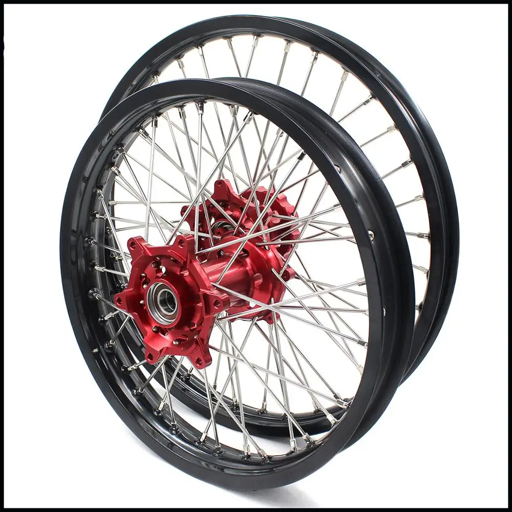 21/18 SPOKED ENDURO колеса диски набор для Бета RR 2013 2020 красные алюминиевые