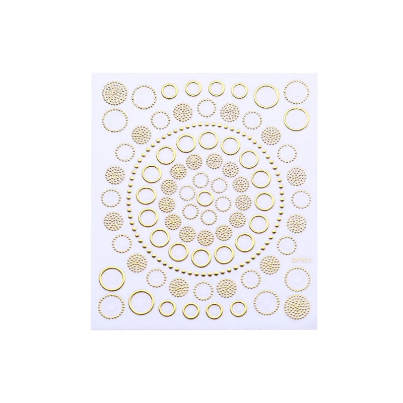Золотые металлические 3D наклейки для ногтей многоразмерные волнистые полосы клей для накладных ногтей переводная наклейка маникюрная наклейка для ногтей DIY 1 лист - Цвет: Pattern 21