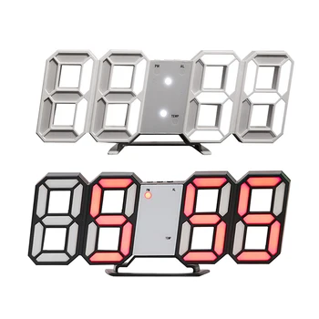 

3D LED Digital Wall Clock Modern Design Decorative Stand Hanging Watches Table Alarm Clocks Desktop Nightlight for Living Room