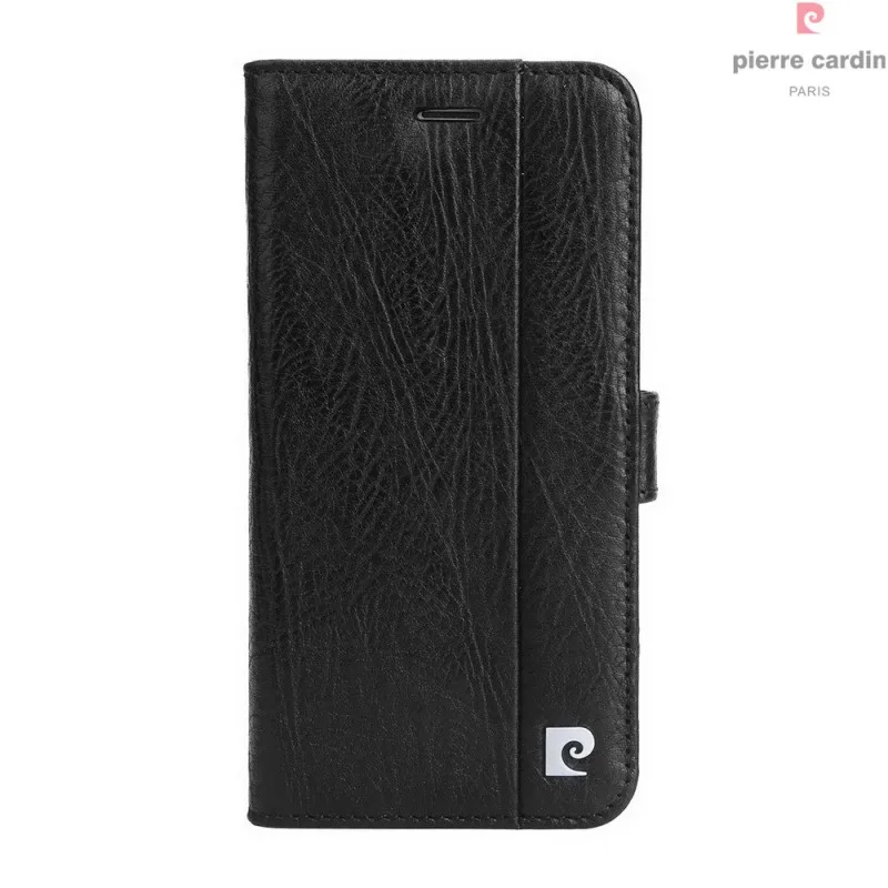 Pierre Cardin, Классический чехол из натуральной кожи для Apple iPhone 11 Pro, чехол для телефона, 5,8 дюймов, полная посылка, защита от падения - Цвет: Черный