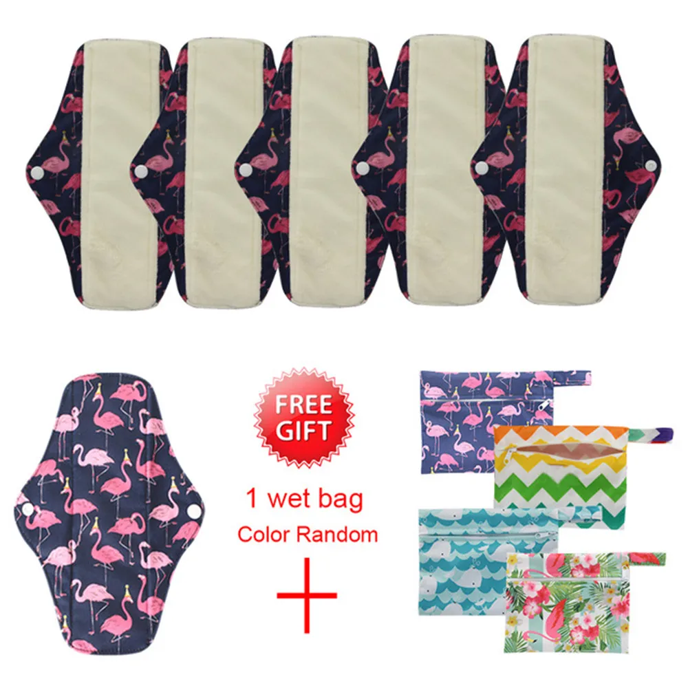Eco Life Panty Liner Cloth Menstrual Pad Mama Sanitary Reusable Soft Washable Charcoal Period Napkins oing sanitary pads