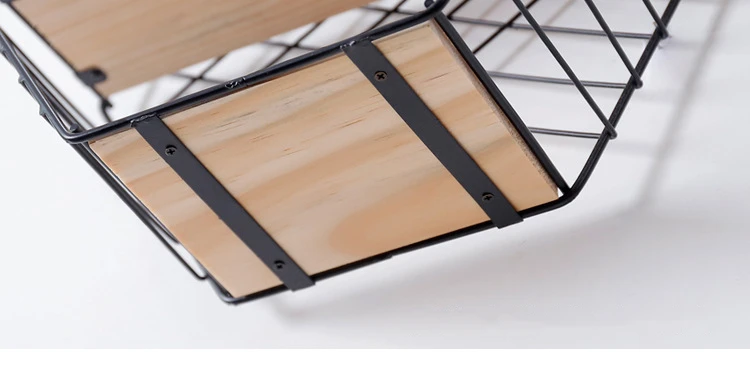 Free Shipping Hexagonal Double Layer Floating Shelves, Iron and Wood Wall Shelves with Nails