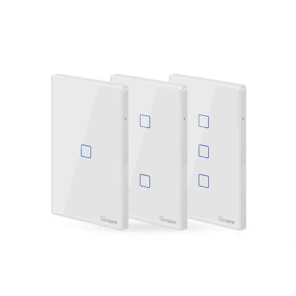 

SONOFF T2 Smart Home Switch AC 100-240V 1/2/3 Gang TX Series 433Mhz WIFI Wall Switch RF Smart Controller Wall Switch Wireless