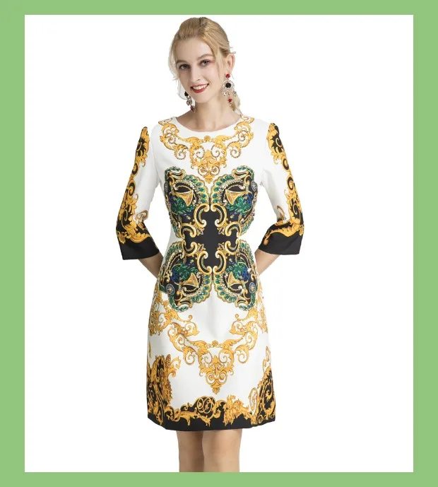 Ropa mujer, осень, модное подиумное платье, высокое качество, женское платье с блестками, Великолепное платье с бриллиантами и круглым вырезом, офисное платье