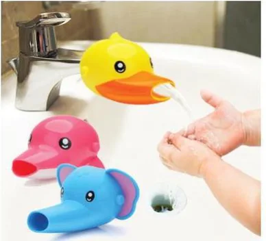 Kid Faucet Extender Sink cute Animals design Baby Tubs Kids Hand Washing Bathroom Sink Handle Extension Toddler