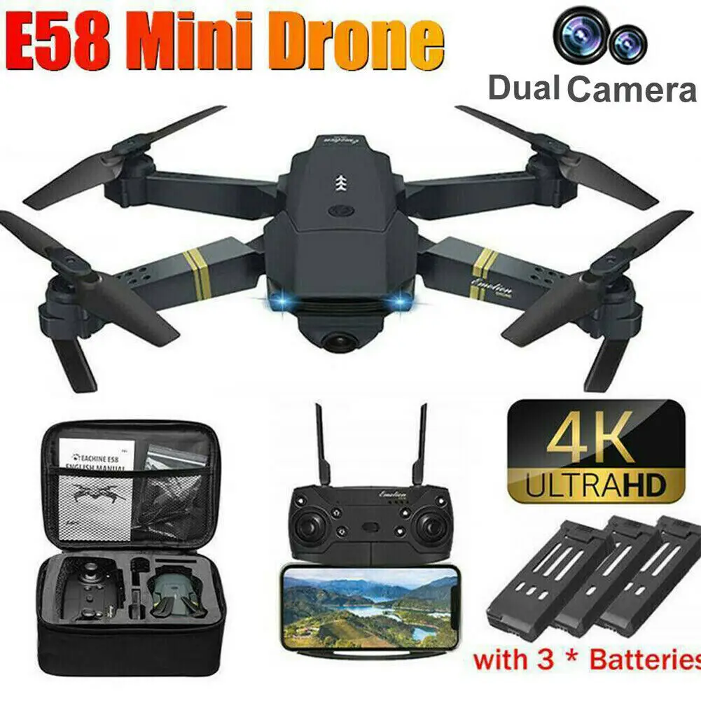 E58 Wi-Fi FPV с широкоугольной HD 4K Одиночная/Двойная камера режим удержания высоты