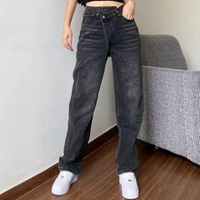 Mom Jeans Women's Jeans Baggy High Waist Straight Pants Women White Black Fashion Casual Loose Undefined Trousers