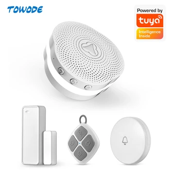 

Towode 433mhz Tuya APP Smart Home Multifunctional Intelligent Night Light Bell WiFi Gateway Alarm System