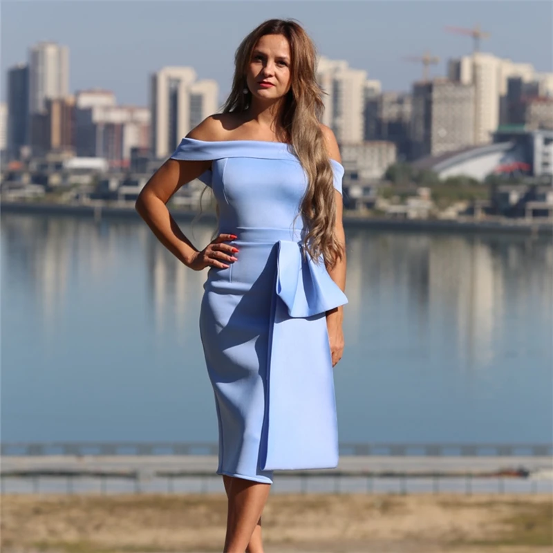 Для женщин Bodycon платье тонкое платье с открытыми плечами, пикантные туфли-лодочки для свиданий, вечеринок, праздника вечерние Клубные ужин элегантное обтягивающее с низким вырезом на спине вечернее Обтягивающее Платье-туника