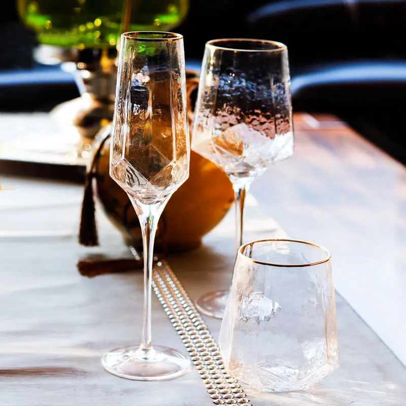 Алмазная форма бокал для вина, бессвинцовый хрустальный бокал для шампанского, бокалы для воды, ретро бокал, бокал для вина, свадебный бар, для питья