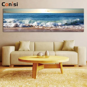 

Conisi Nordic Style Natural Landscape Canvas Paintings Sunset by the Sea Wall Poster Home Decor for Livingroom Decoration