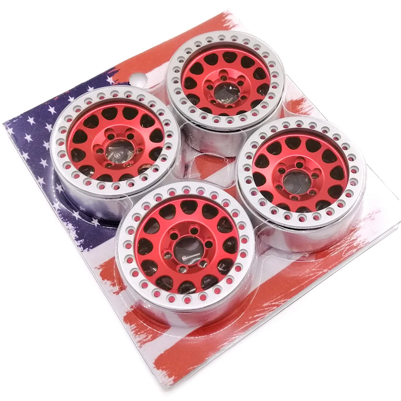 

4pcs Aluminum Alloy 1.9 Beadlock Wheels Rims for 1/10 RC Crawler Axial SCX10 SCX10 II 90046 TRX4 D90