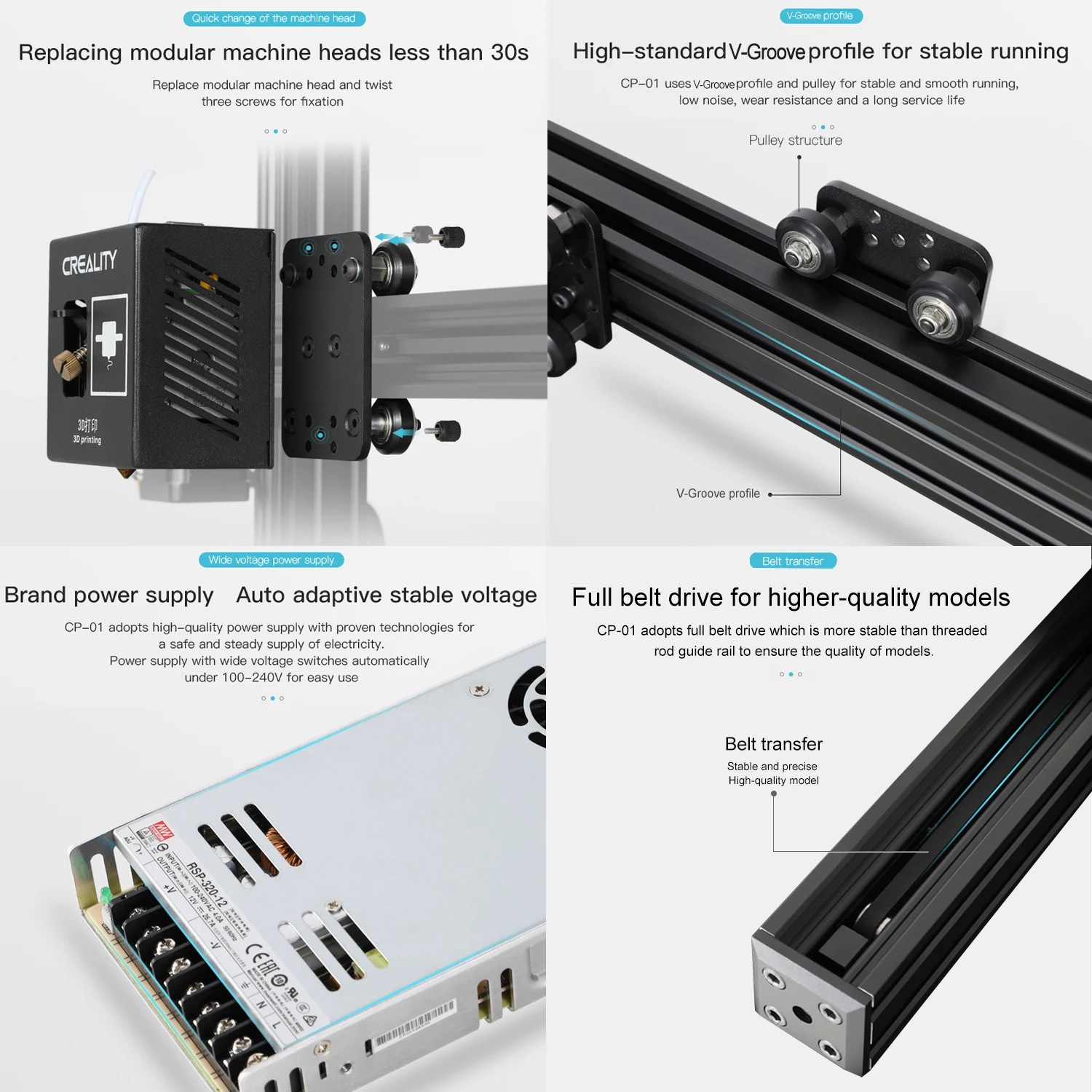 Creality 3d Cp 01 3 In 1 3d Printer 0 0 0mm 4 3 Inch Touchscreen Multifunction Engraving Cnc Milling Cutting Machine 3d Printers Aliexpress