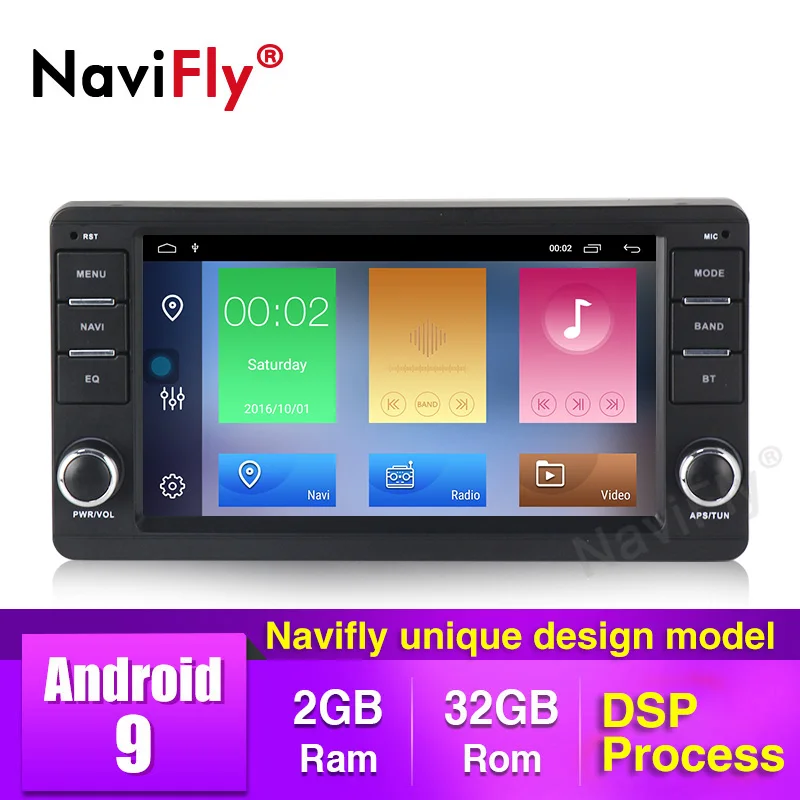 NaviFly 2 ГБ+ 32 ГБ DSP Android 9,0 Автомагнитола gps для Mitsubishi outlander lancer 2010 2012 2013 с wifi 7 дюймов без DVD