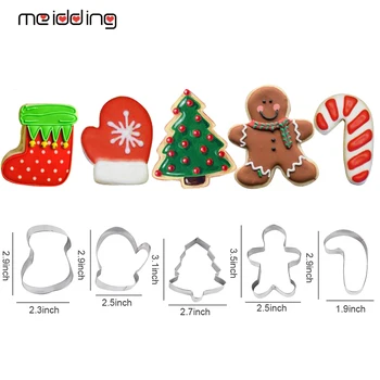 

5Pcs/Set 3D Christmas Deco Cookies Cutter Cake Mold Baking Decorating Accessory Navidad Noel Cutter Biscuit Tools