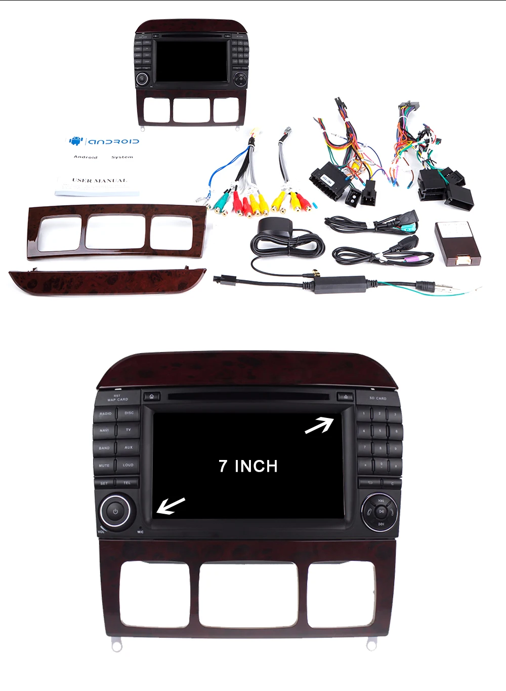 Ips DSP 2 Din Andorid 9,0 автомобильный Радио DVD мультимедийный плеер для Mercedes Benz/W220/W215/S280/S320/S350/S400 S Calss gps навигация