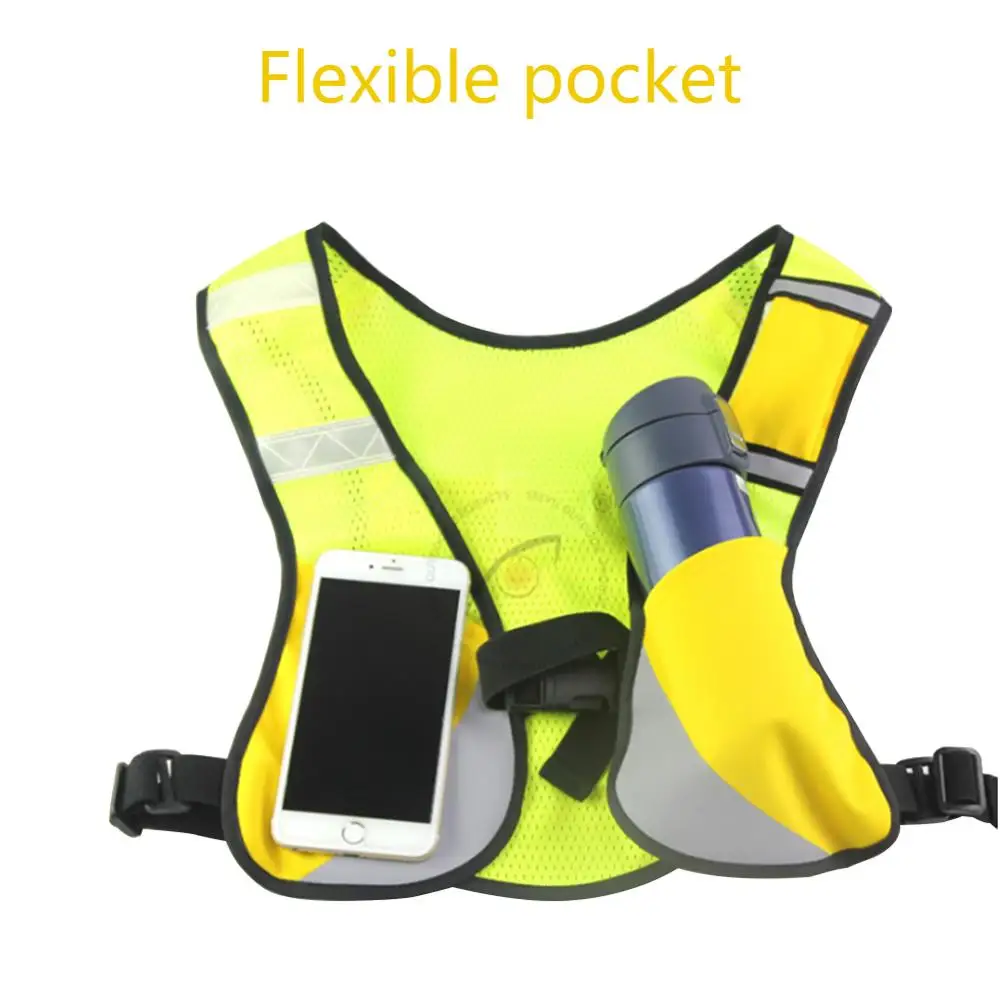 yellow Cyrusher Reflective Safety Night Riding Vest Running Vest Breathable Mesh Sweat Absorbent Elastic Unisex Size Adjustable - Цвет: yellow