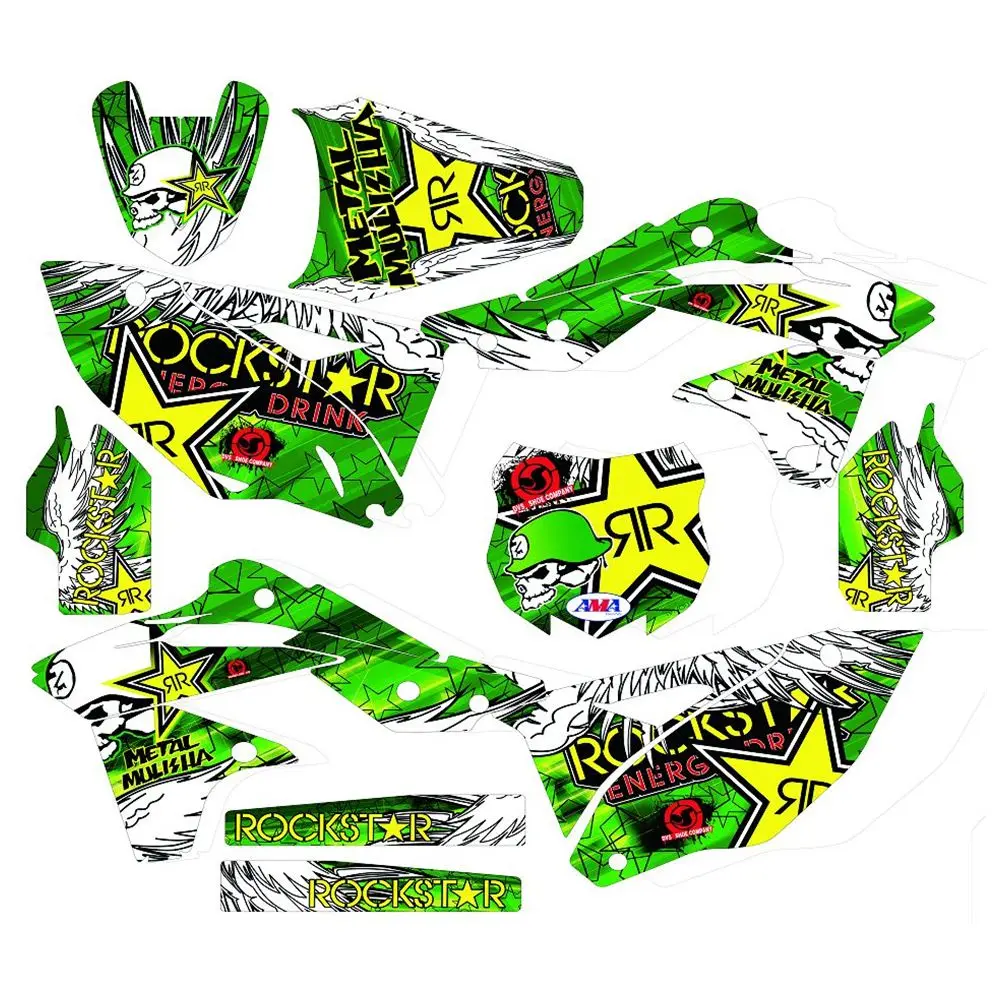 

New Full Graphics Decals Stickers Custom Number Name 3M Bright Matte Stickers Waterproof For Kawasaki KX250F 2013-2015