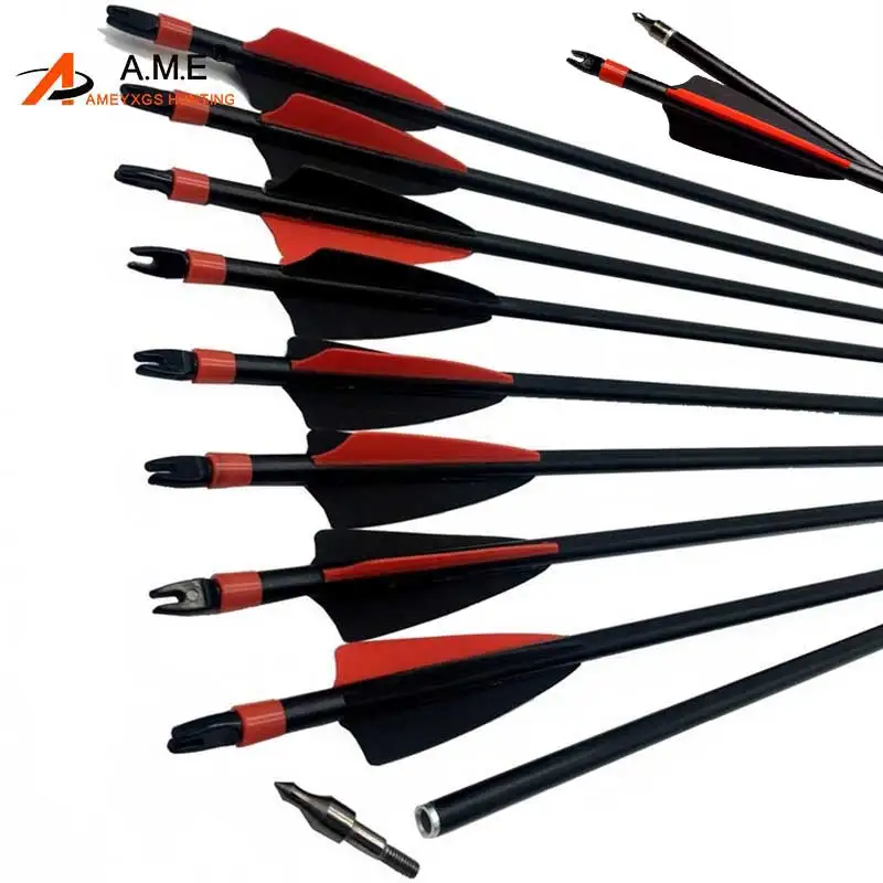 25 Pcs 30/" Fiberglasspfeil Bogenschieße für Armbrust Jagd Fiberglas Pfeile 6mm