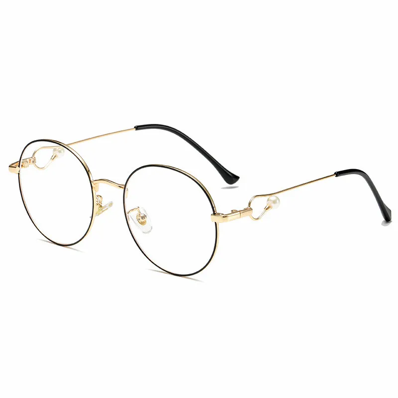 TTLIFE круглые очки, оправа для мужчин, анти синий светильник, очки для женщин, поддельные очки, золотые оптические овальные очки, прозрачные линзы YJHH0353 - Frame Color: YJHH035300215