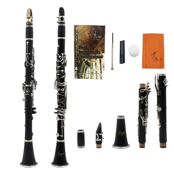 

LADE ABS 17 Key Clarinet bB Flat Soprano Binocular Clarinet with Cleaning Cloth Gloves Screwdriver Reed Case Woodwind Instrum