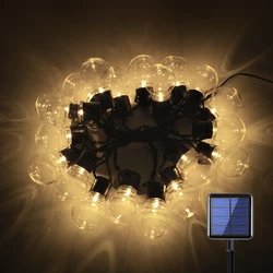 Guirlande solaire imperméable pour l'extérieur, décoration nocturne de jardin, arbre de noël 