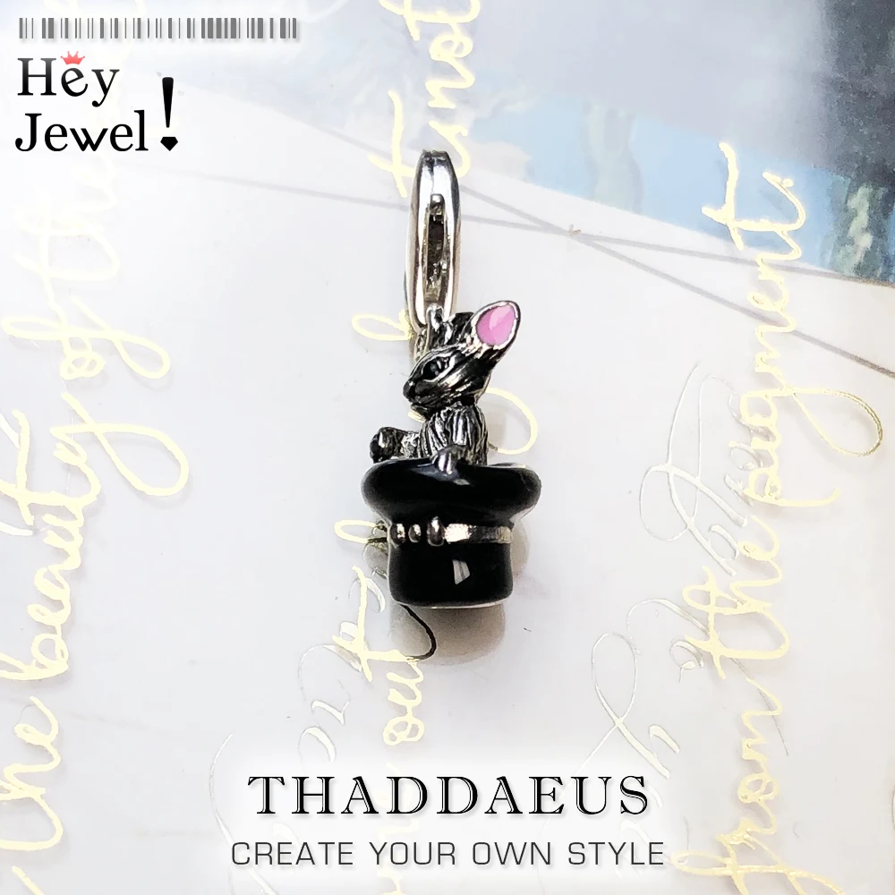 Подвеска кролик из серебра 925 пробы ювелирные изделия волшебника с лучшей шляпой волшебный трюк искусство