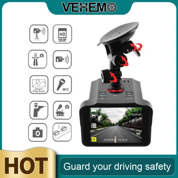 

☆VEHEMO ☆ 2020 2in1 Dash Camera G-Sensor Radar Speed Detector Cra Recorder Camera Car DVR Night Vision