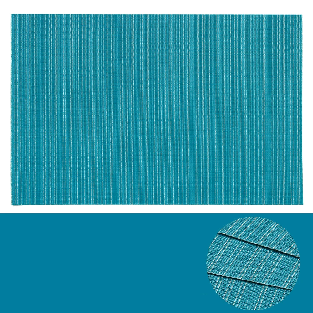 blue green 45x35 см прямоугольные настольные коврики салфетка под столовые приборы отель сплошной цвет ПВХ Западный коврик для еды полосатый Настольный коврик домашний рабочий стол украшение Новинка - Цвет: blue green