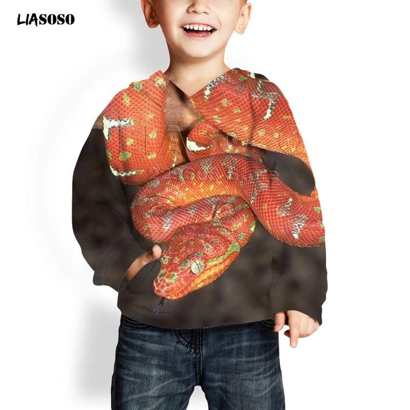 LIASOSO, новинка, 3d принт, животное, змея, унисекс, принт с животными, летняя мода, худи для женщин, мужчин, детей, Забавный пуловер Harajuku, Питон - Цвет: 24