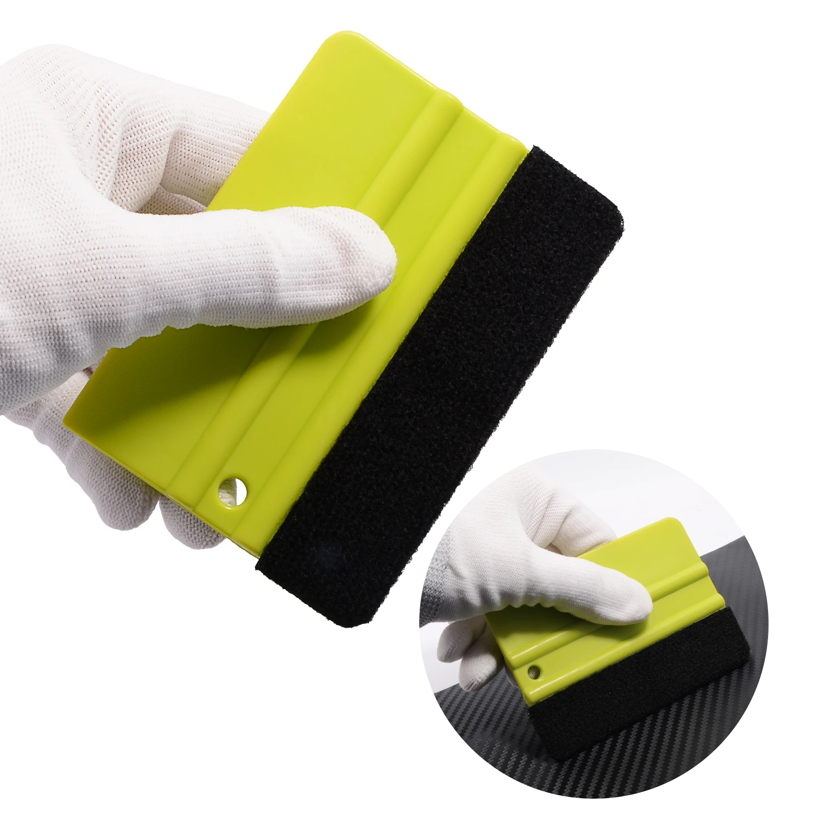 FOSHIO 5/10PCS Vinyl Wrapping Car Felt Squeegee Wiper Window Tint Foil Green Scraper Carbon Fiber Film Removal Tools Accessories