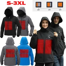 Куртки с электрическим подогревом, жилет, пуховое хлопковое пальто для улицы, с USB подогревом, с капюшоном, зимние теплые жакеты, зимнее пальто для улицы