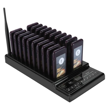 

1-to-20 Restaurant Wireless Call Pager 999 Channel Calling Keypad Queuing Calling System Paging Calling System 100-240V